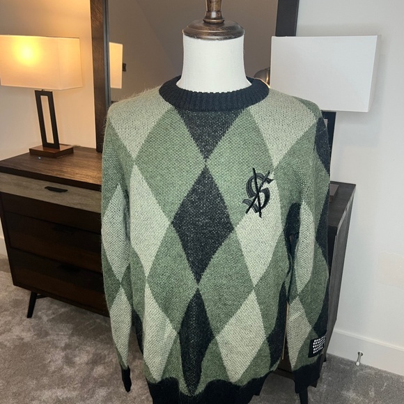 Ksubi Old Dollar Knit Crew Green sweater.  - Picture 1 of 3